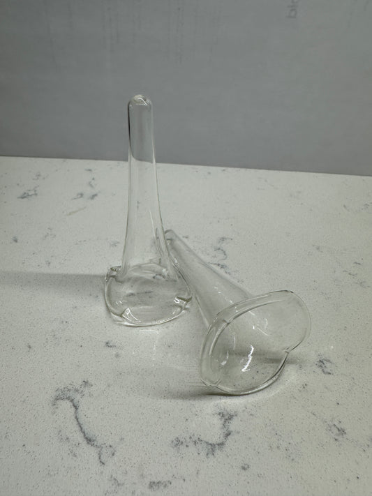 Hand Blown Clear Glass Epergne Trumpets / Vases