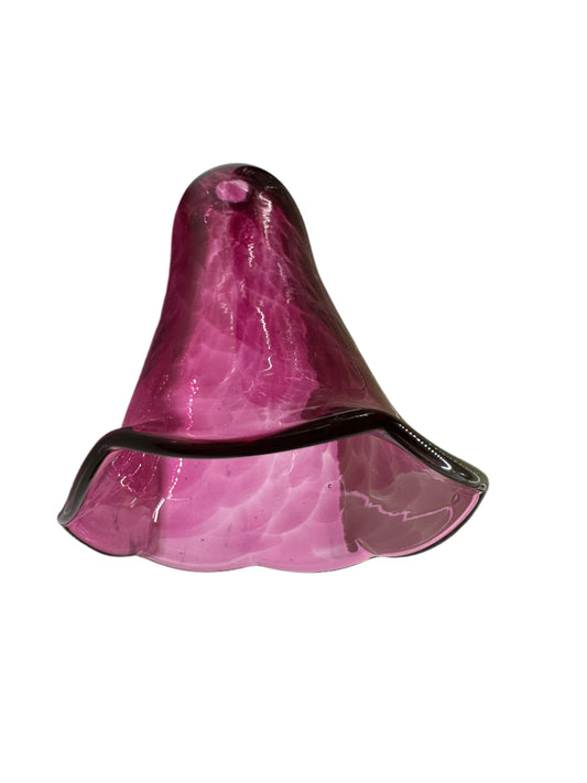 Hand Blown Cranberry Glass Oil Lantern Smoke Bell