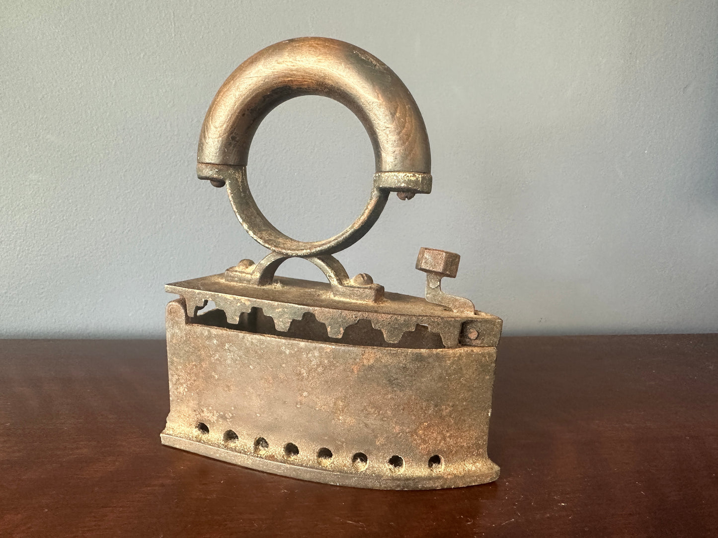 Small Wood-Handled Charcoal Box Iron
