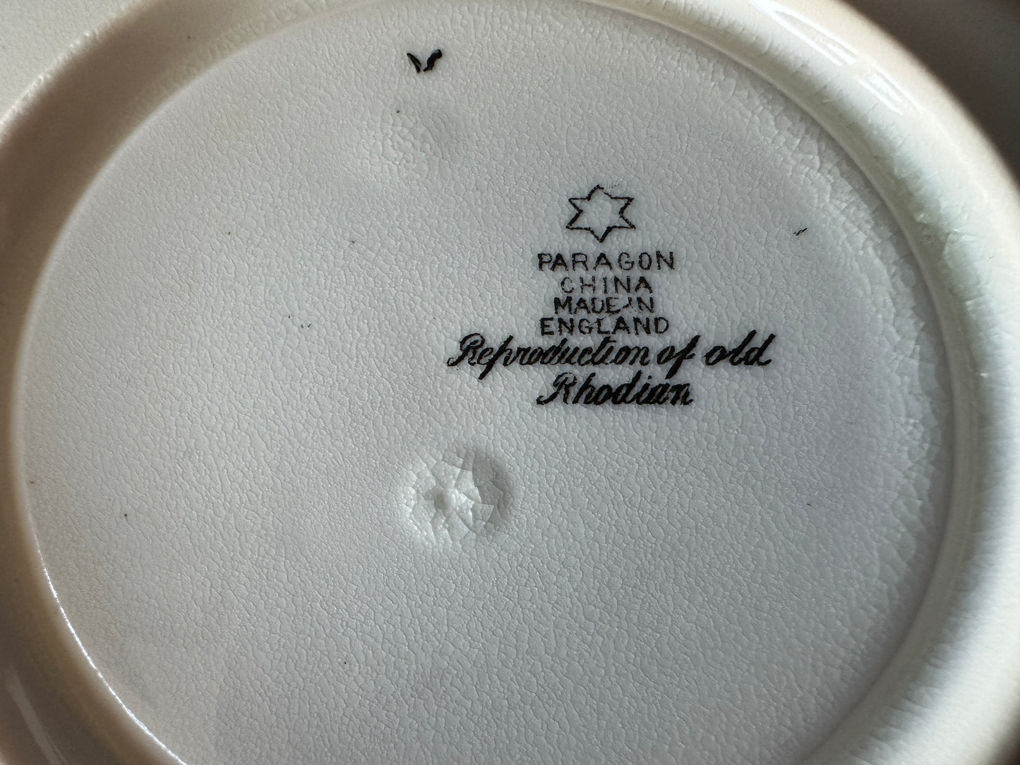 Paragon English China Cup and Saucer - "Reproduction of Old Rhodian"