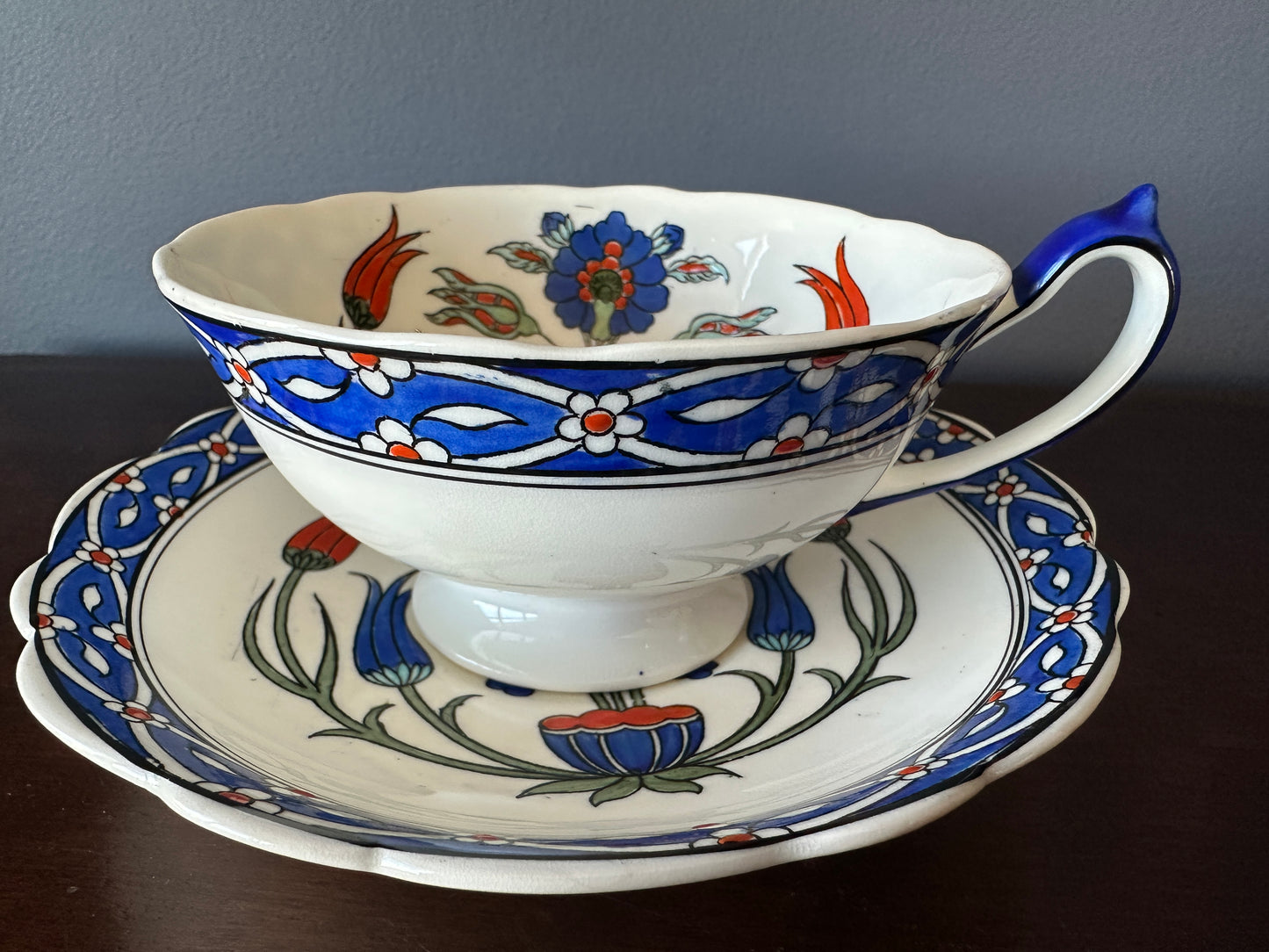 Paragon English China Cup and Saucer - "Reproduction of Old Rhodian"