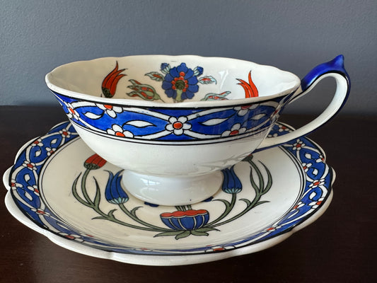 Paragon English China Cup and Saucer - "Reproduction of Old Rhodian"