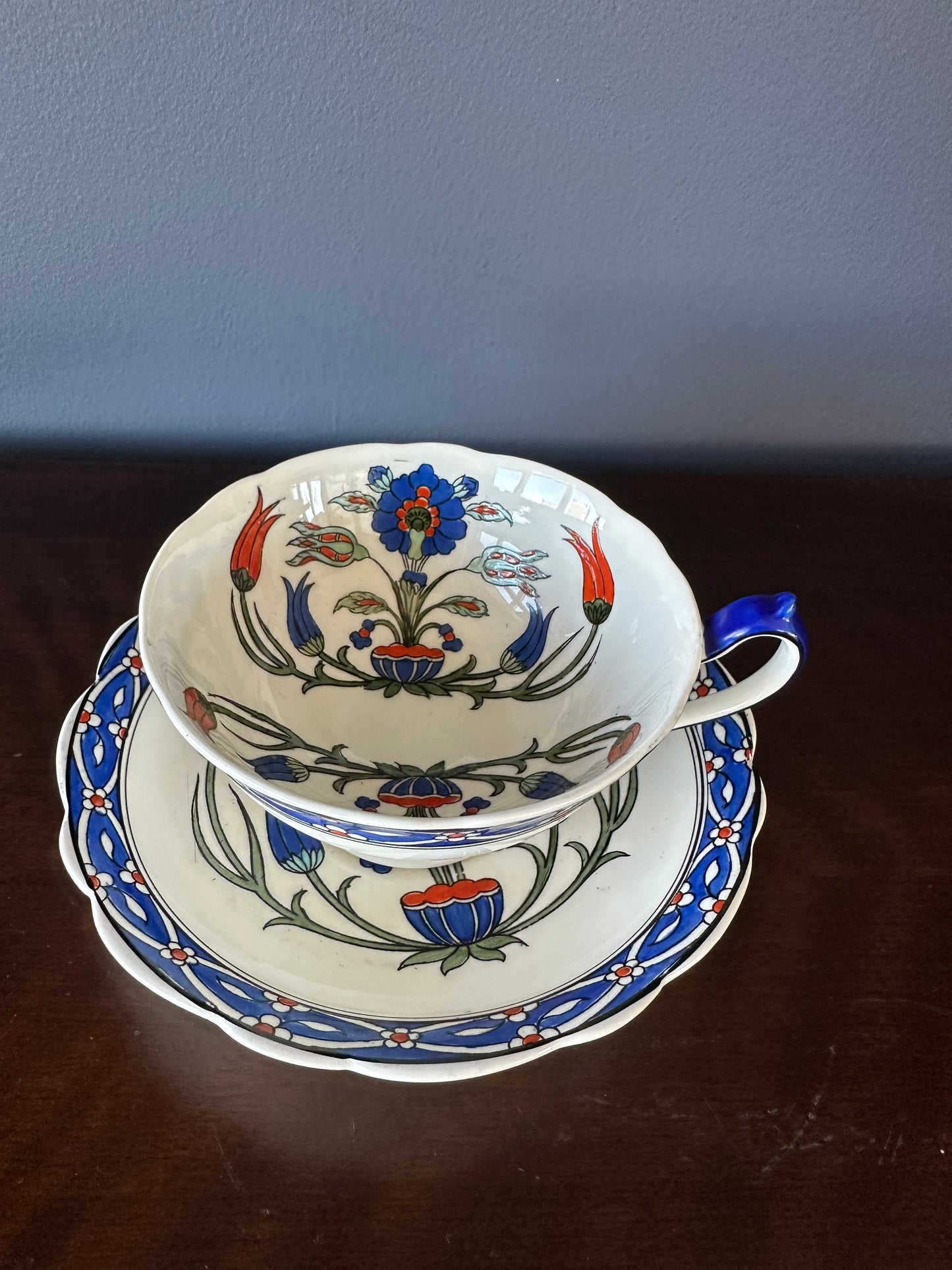 Paragon English China Cup and Saucer - "Reproduction of Old Rhodian"
