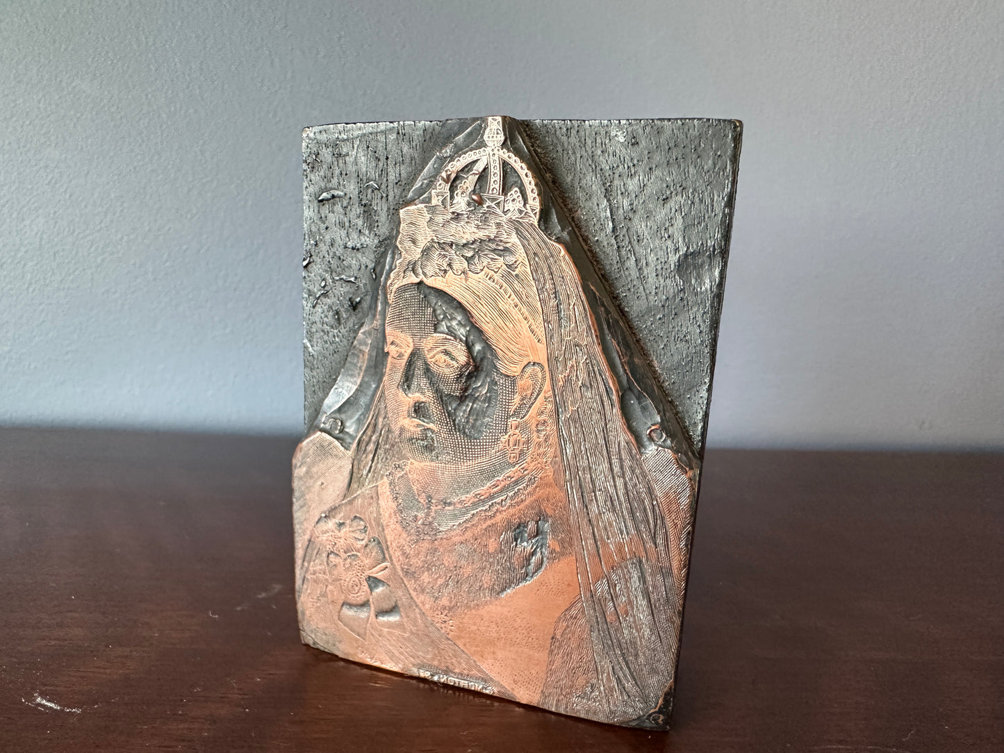 Copper & Wood Letterpress Block Illustration of Queen Victoria
