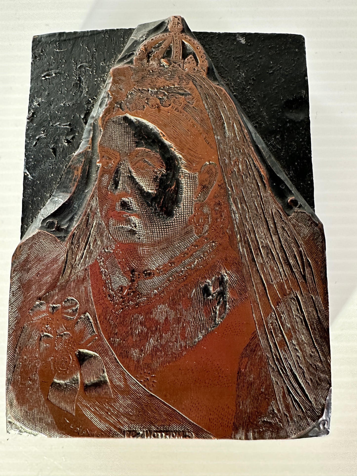 Copper & Wood Letterpress Block Illustration of Queen Victoria