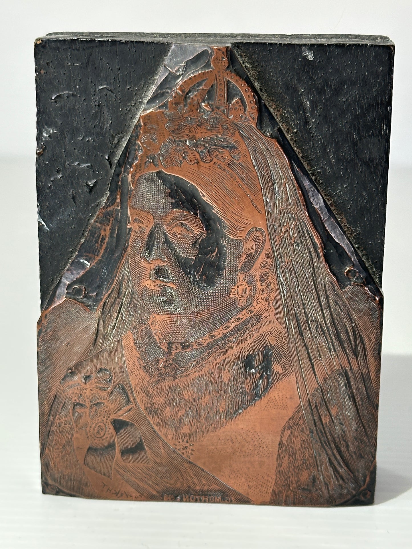 Copper & Wood Letterpress Block Illustration of Queen Victoria