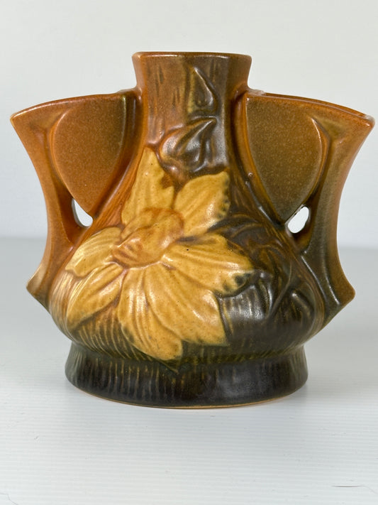 Roseville Art Pottery Clematis Triple Flower Frog