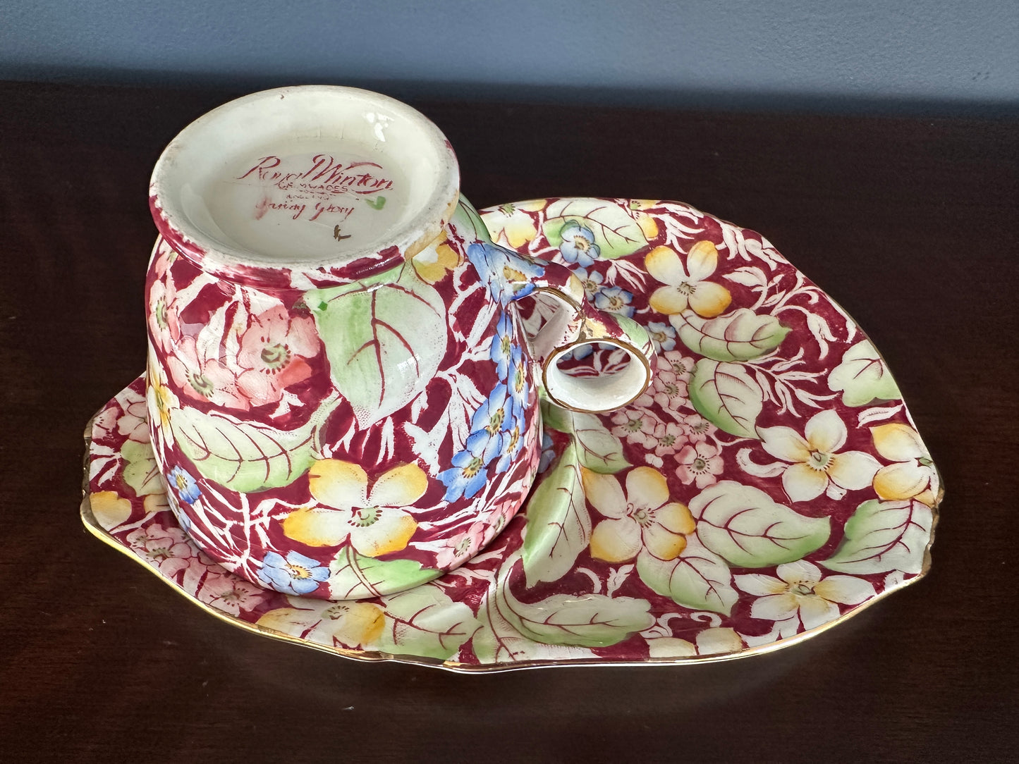 Royal Winton Grimwades "Spring Glory" Chintz Tennis/Snack Set