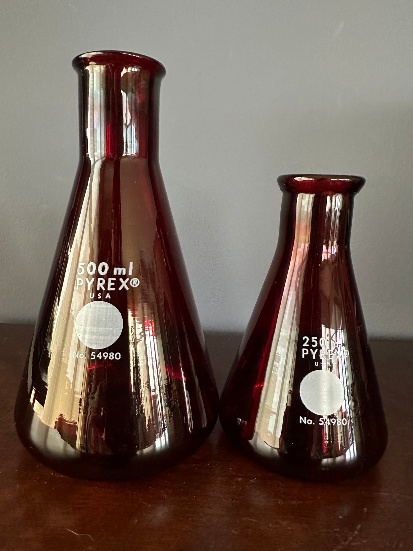 Ruby Red Laboratory Flasks
