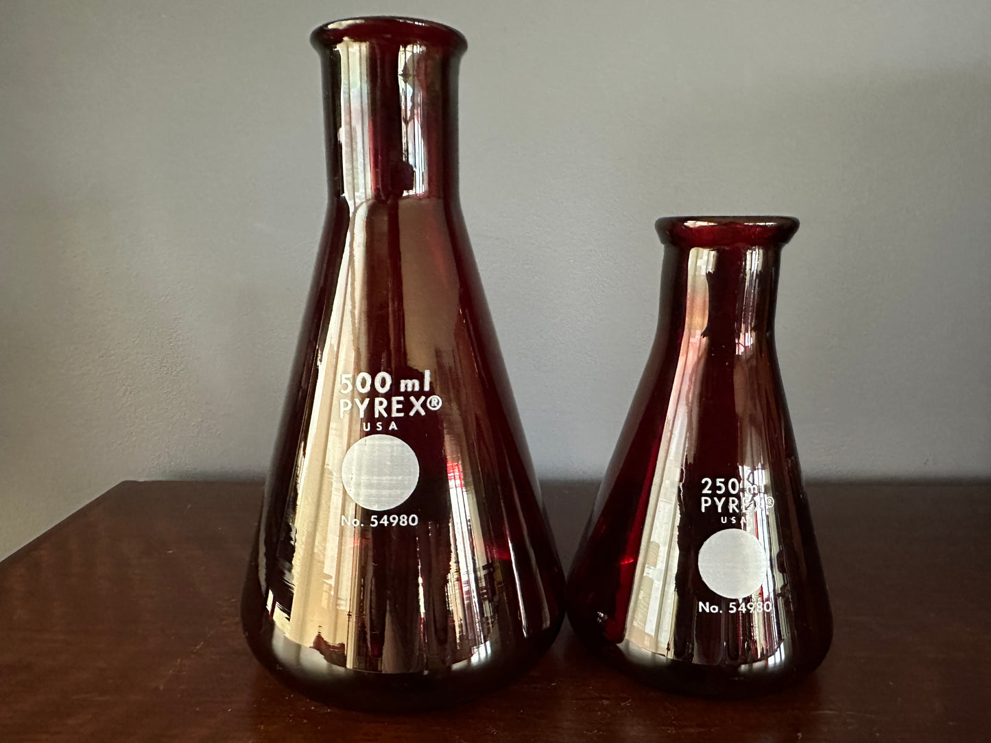Ruby Red Laboratory Flasks