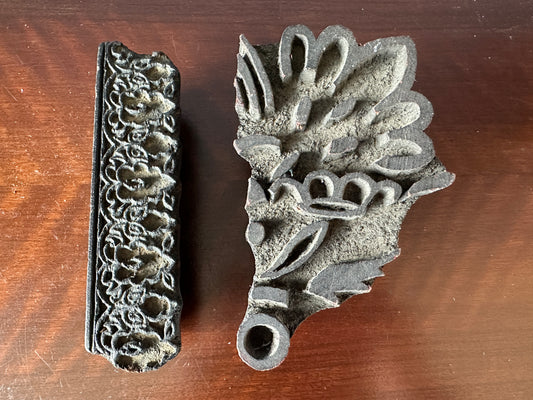 Carved Wooden Wallpaper Stamps / Print Blocks