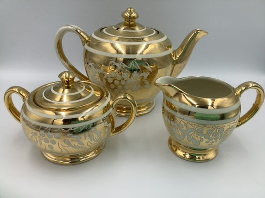 Sadler Gold and Cream English China Tea Set