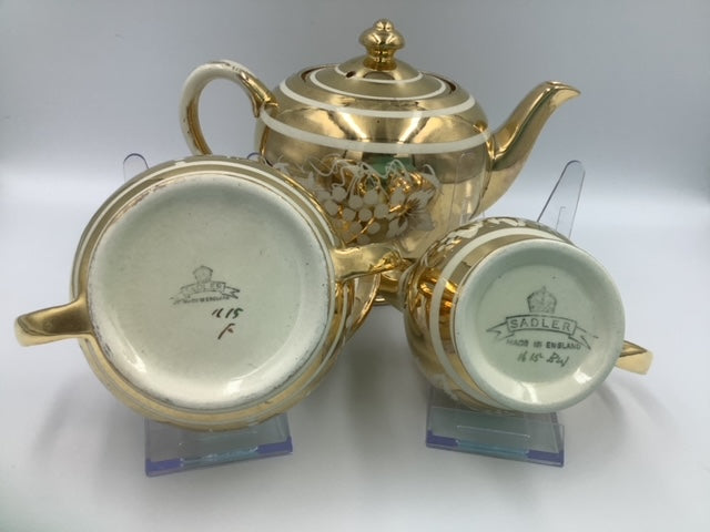 Sadler Gold and Cream English China Tea Set