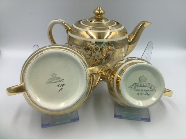 Sadler Gold and Cream English China Tea Set